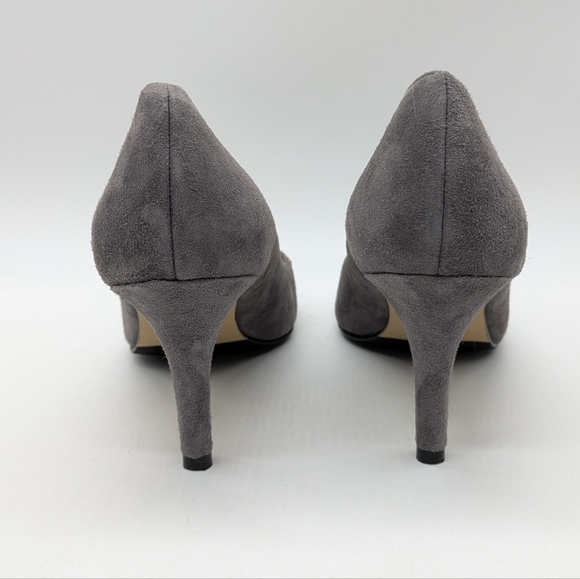 Cole Haan grey leather rhinestone accent point toe heel 8.5 - Picture 4 of 12